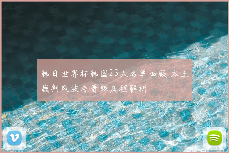 韩日世界杯韩国23人名单回顾 本土裁判风波与晋级历程解析